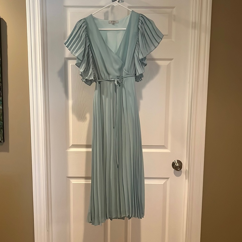 Teal Midi Sleeved Dress